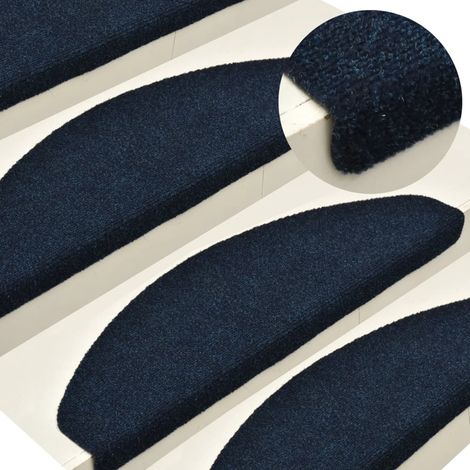 5 pcs Tapis autoadhésifs de marches, Tapis d'escalier, Marchettes D'escalier Bleu 65x21x4 cm Aiguilleté MKS34367 (1/5)
