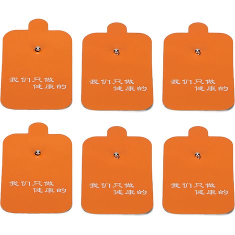 10 électrodes adhésives rechargeables orange pour TENS, patchs de remplacement réutilisables, accessoires de massage compatibles. (1/5)