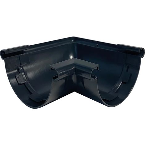 First Plast – Angle universel 90° PVC demi-ronde 25 mm – Couleur anthracite – Raccord pour gouttière – Évacuation efficace