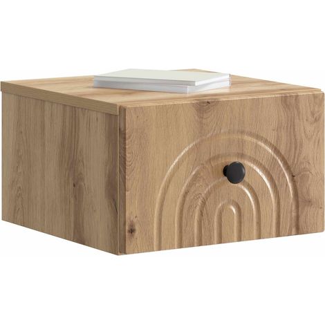 Maison Exclusive - Mobiletto da notte a muro Rovere Artigianale 33 x 34,5 x 20 cm