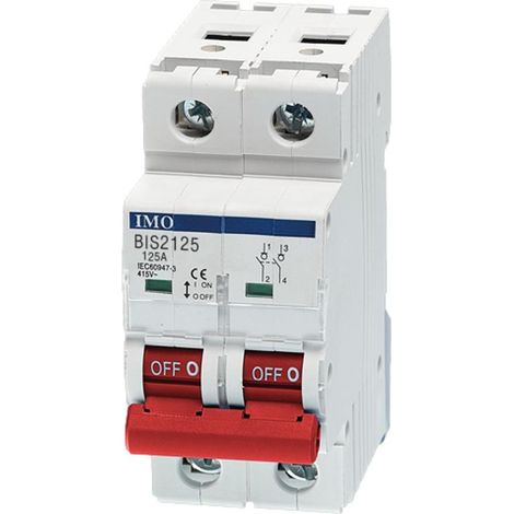 BIS2063A interrupteur sectionneur 63A bipolaire 2 pôles – Tension 230V/400V – Cadenassable pour maintenance – Norme EN 60947-3 – IMO
