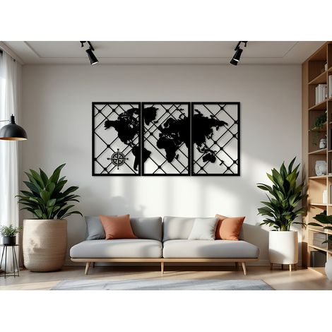 GRANDE DÉCORATION MURALE « CARTE DU MONDE » + IMAGE SUPPLÉMENTAIRE CARTE DU MONDE 178 X 98 CM + IMAGE SUPPLÉMENTAIRE (1/5)