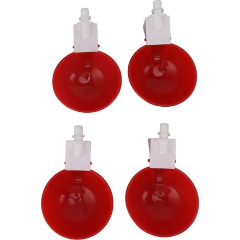 Kit de 8 abreuvoirs automatiques pour poulets, canards et oies, en PVC épais, de grande taille et de couleur rouge.
