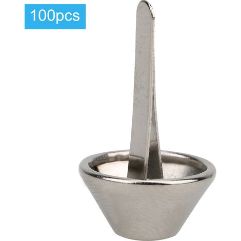 100 Pionts Clous à Tête Plate Argent Blanc Fer DIY Artisanat Cuir Sac Main Rivet Accessoire (1/5)