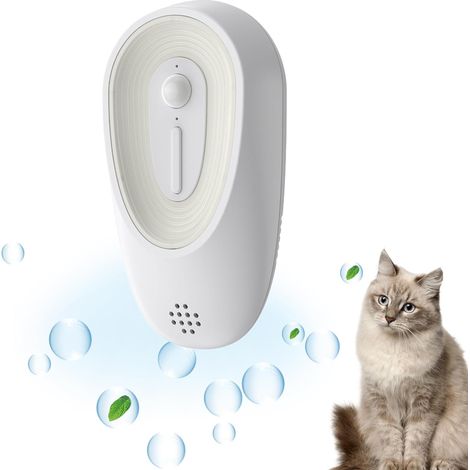 Deodorizzante per lettiera per gatti, deodorante automatico con accensione/spegnimento, dispositivo per la rimozione degli odori dalla lettiera degli animali domestici, eliminatore di odori ricaricabi (1/5)