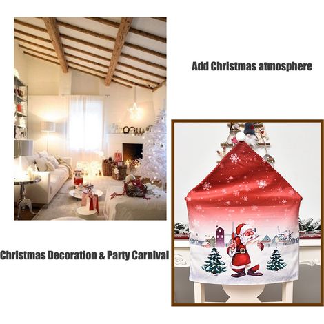 Housse de Chaise de Noël avec Motif Bonhomme de Neige et Renne pour Décoration Festive (1/5)