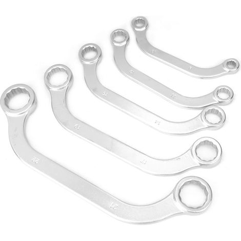 Juego de Llaves Fijas Dobles en S, Acero Cromo Vanadio 8-22mm, Acceso Fácil a Tornillos Difíciles – Ideal para Taller y Reparación de Coches (1/5)