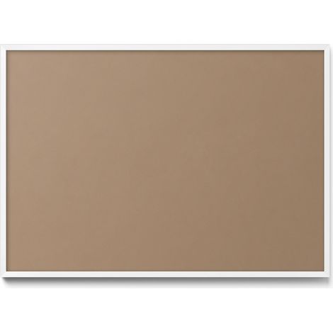 Tableau Magnétique en Métal Tableau pour Magnet - Motif Couleur marron clair - Minimaliste - Cadre Blanc - 100x70 cm - Plaque Magnétique