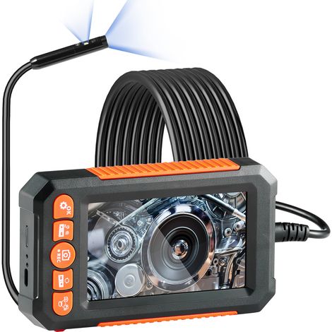 Mophorn Endoskopkamera mit Licht, Doppelobjektiv 4,3" 1080P Endoskop, IP67 wasserdicht, 16,4 Fuß Kabel, 32 GB Karte, 8+1 LED-Leuchten, 4-facher Zoom für Auto- und Sanitärinspektionen