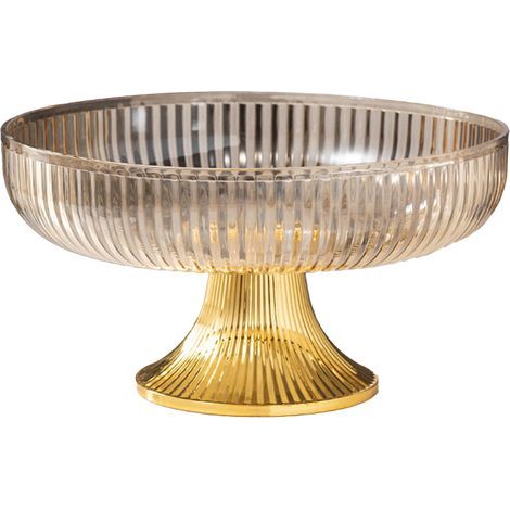 Assiette à fruits multifonctionnelle en plastique élégant et peu encombrant, bol décoratif pour bonbons et noix, couleur ambre (1/5)