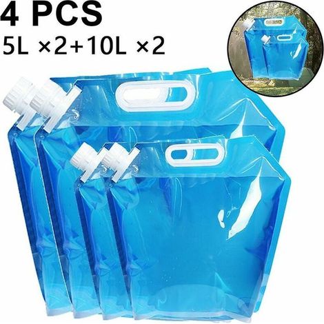 Récipient à eau pliable, porte-eau en plastique sans Bpa 4 pièces (1/5)