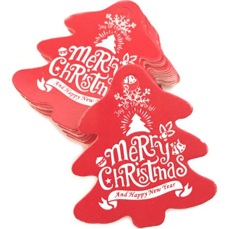 100 weihnachtliche Papieranhänger für Geschenke, Bastelarbeiten, zum Aufhängen, Backen, Verpacken, Dekorieren, für Geschenkkarten und Gastgeschenke (1/3)