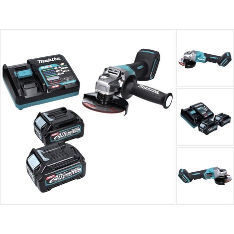 Amoladora angular a batería Makita GA 016 GD2 40 V máx. 125 mm sin escobillas  XGT + 2 baterías de 2,5 Ah + cargador