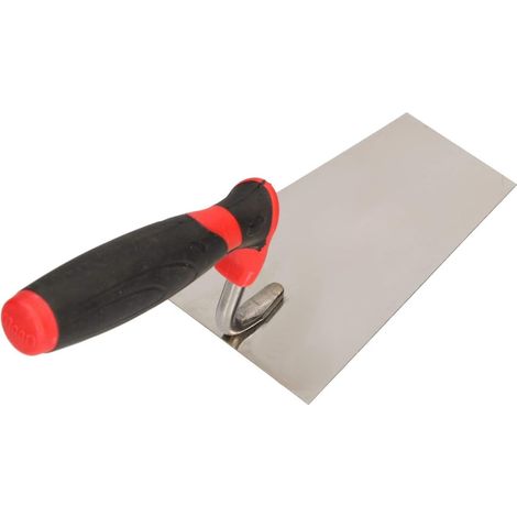 KOTARBAU Truelle trapézoïdale en acier inoxydable 140 mm x 60 mm Truelle de maçonnerie avec poignée en caoutchouc Truelle à stukateurspatule indispensable pour la maçonnerie (1/5)
