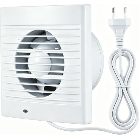 100mm Extracteur d’air Salle de Bain VMC, Extracteur d’air Silencieux avec Clapet Anti-Retour, 12W Ventilation Extracteur dair Salle de Bain, pour Cuisine, WC, Fenêtre Loft et Cave (1/5)