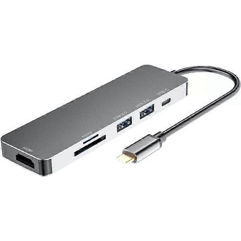 Station d'accueil 6 en 1 Type C - HDMI, USB 3.0, hub SD/TF par (1/4)