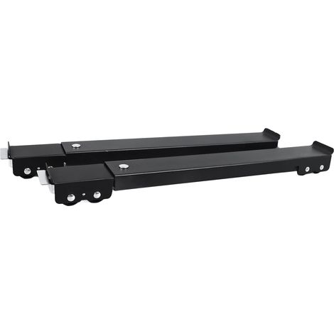Base à roulettes extensible robuste pour appareils électroménagers, support mobile pour machine à laver, chariot de transport noir avec frein et 24 rouleaux (1/5)