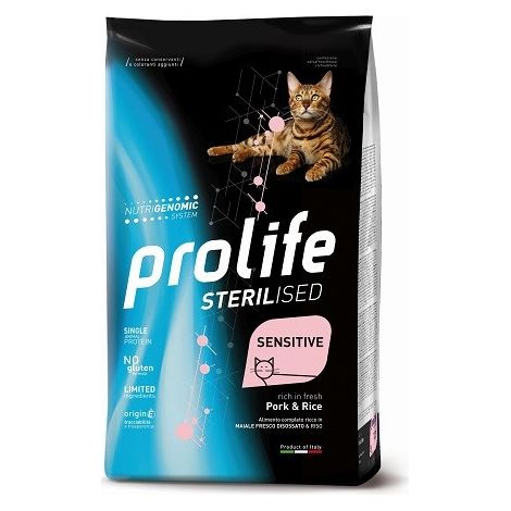 Prolife Cat Sterilised Sensitive Adult Maiale e Riso - Prolife Cat Sterilised Sensitive Adult Maiale e Riso - Sacco Da 1,5 Kg