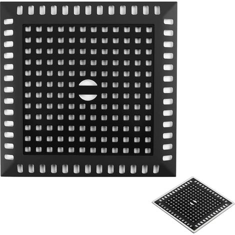 Anti-Hair Shower Filter 12 x 12 cm, 304 Stainless Steel Anti-Hair Shower Grid with Silicone Ring for Bathtub, Sink, Bathroom, Easy to Clean, Anti-Rust and Durable (1/5)