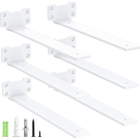 Lot de 6 supports d’étagère Support d’étagère 30 cm, équerre d’étagère pour charges lourdes, capacité de charge 75 kg, Blanc (1/5)