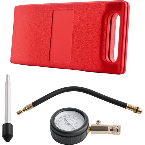 Compression Pressure Tester Kit 0-300 PSI 14mm 18mm Adaptors Petrol Engine (1/5)