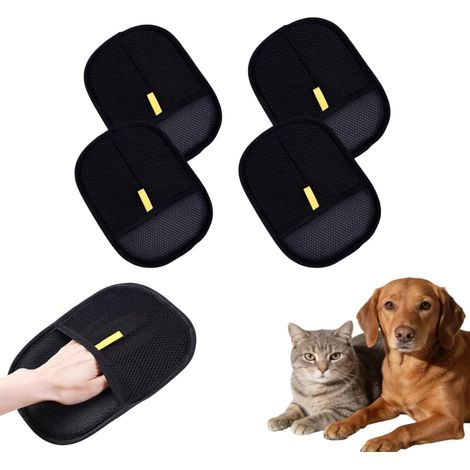 Cat Dog Grooming Gloves, Double Sided Pet Hair Cleaning Gloves, for Cleaning Furniture, Sofa, Car, Bed and Clothes 4 Pack (1/5)