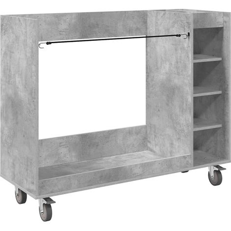 Armoire de golf moderne rangement intérieur avec 4 roues grand espace de stockage 120 x 45 x 98 cm en bois gris béton (1/4)
