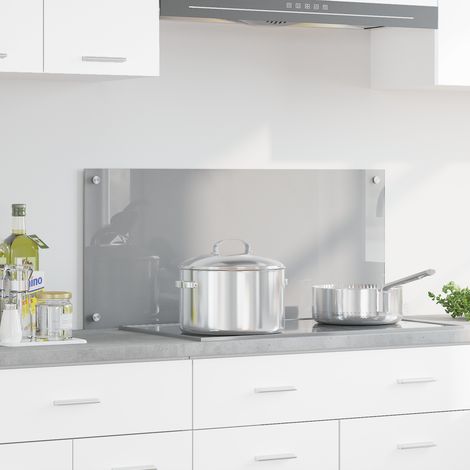 Schienale da cucina Grigio chiaro 90 x 40 cm vetro temperato vidaXL
