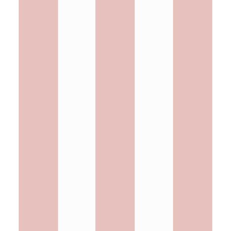 Papier peint rayures larges terracotta gris clair (1/3)