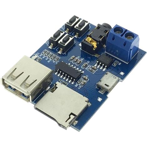 Module Décodeur MP3 Sans Perte avec Amplificateur, Contrôle par Boutons, Lecteur Audio pour Clé USB et Carte Mémoire, Alimentation DC 3,7-5,5V (1/5)