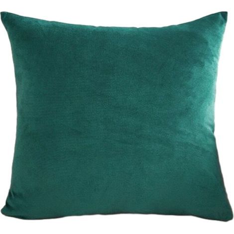 Set di 2 fodere per cuscini in velluto – Verde scuro – Dimensioni 45 × 45 cm (1/5)