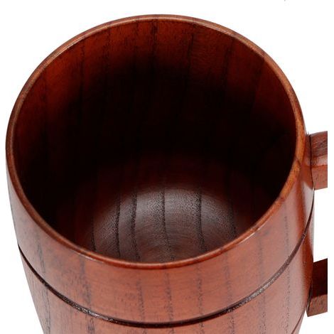 Jarra de cerveza de madera con asa, taza de vino, taza de té, taza de café, utensilios de cocina (1/5)