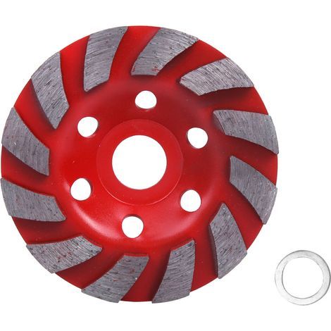 Meule à diamant en forme de bol 100x20x4mm rouge pour béton et granit – Disque abrasif professionnel haute performance avec bague (1/5)