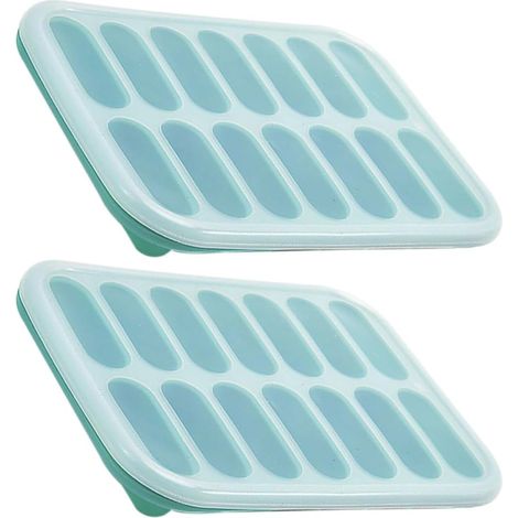 Lot de 2 Bacs à Glaçons en Silicone Couvercle, Moules Saucisse pour (1/5)