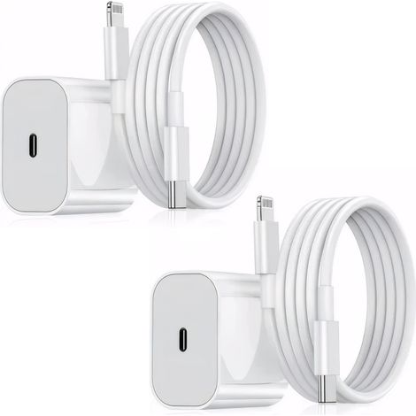 2 prises de courant 20 W pour iPhone avec câble