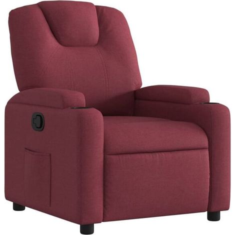 Chaise longue en tissu rouge bordeaux – Canapé relax inclinable avec repose-pieds, design ergonomique et confort maximal pour salon ou chambre (1/5)
