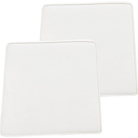 Conjunto de 2 cojines para silla de jardín con cordones funda extraíble blanco Terni