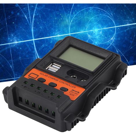 Photovoltaik-Leistungsregler mit dualem USB-Anschluss, 12V/24V LCD-Solarregler, PWM-Laderegler, 10A (1/5)
