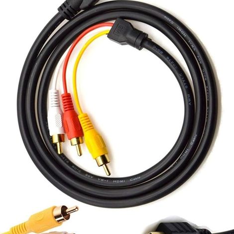 Câble HDMI vers RCA 1,5 m, mâle HDMI vers 3 RCA vidéo-audio AV, connecteur composite (1/5)