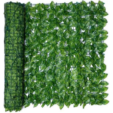 Clôture artificielle de feuilles de lierre 0,5m x 3m – Brise vue jardin – Résistante aux UV – Facile à installer – Pour balcon et patio (1/3)