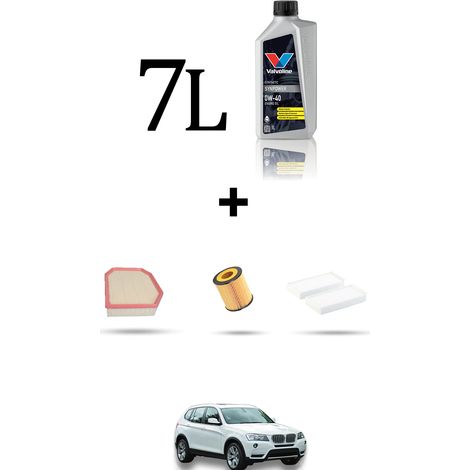 Kit tagliando 3 FILTRI e 7L OLIO compatibile con Bmw x3 (F25) 28ix 3.0 190kw dal 2011 (1/5)