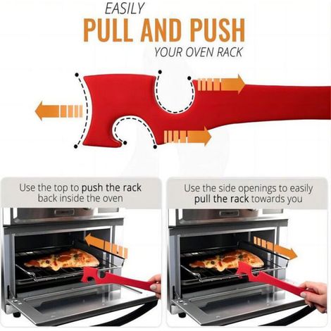 Outil De Traction Et De Poussée - Silicone - Résistant Jusqu'à 230 °C - Pour Four À Convection Friteuse À Air Et Four Grill-Pain - Lot De 3 (1/3)