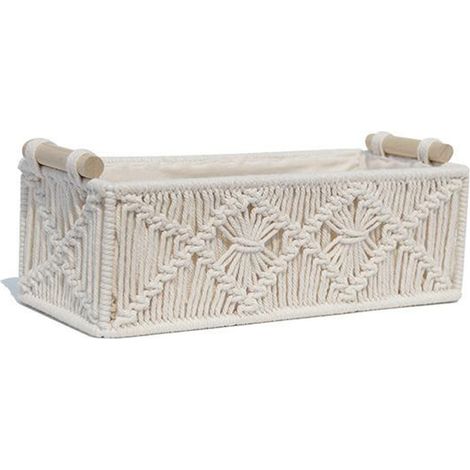 1 Panier tressé, design léger, poignées intégrées, rangement salle de bain, chambre, salon (1/5)