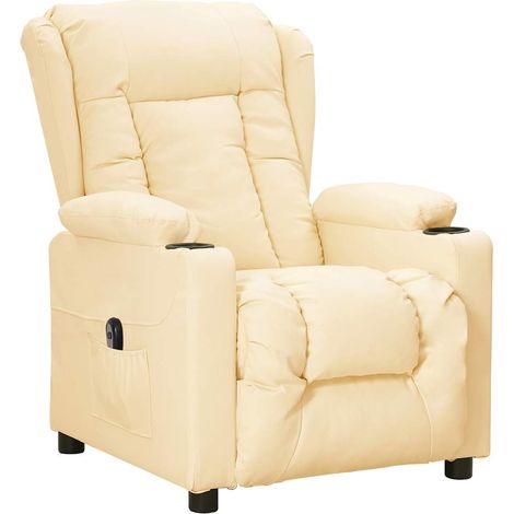 Maison Exclusive - Relaxsessel Elektrisch Creme Kunstleder (1/5)