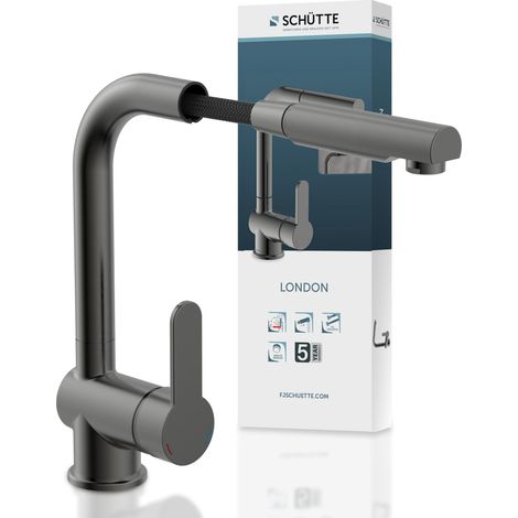 Robinet Cuisine avec Douchette Extensible Mitigeur, Rabattable Mitigeur Robinet Evier de Cuisine avec Douchette, Rotative à 360° Froid (1/5)