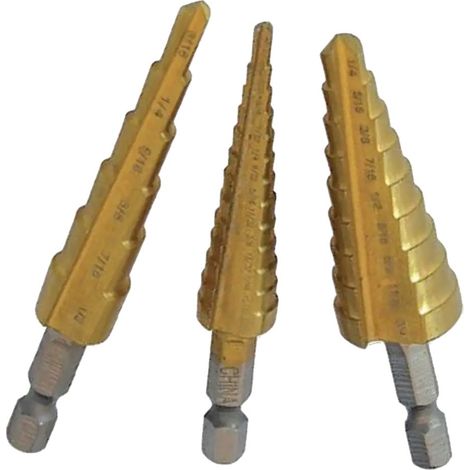 FRESA CONICA A GRADINI HSS IN SET 3 pezzi