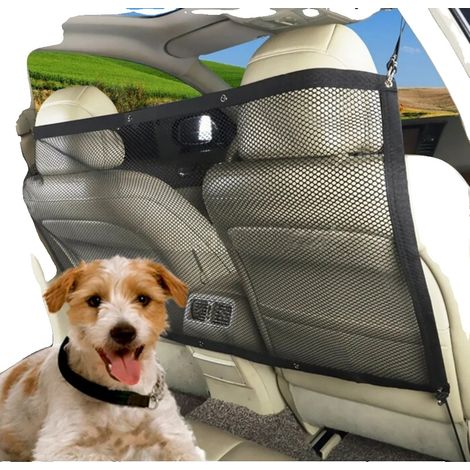 Barrière de voiture pour chien, installation facile, matériau durable, noir (1/2)