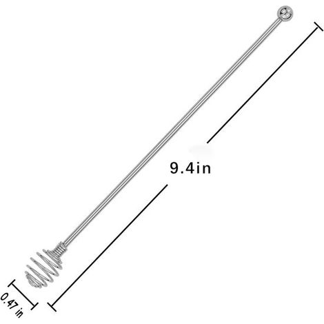 Bastoncini per mescolare il caffè - bastoncini in acciaio inox - 4 pezzi - bastoncini riutilizzabili - a forma di miele (1/4)