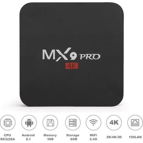 Mini Android TV Box Android 9.0 TV Box Amlogic S905X Quad-Core 1 Go + 8Go 4K HD WIFI Media Player-A13 (1/4)