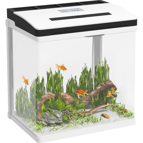 Aquarium LED 13 L avec trous de ventilation, verre HD et ABS, 29 x 20 x 30,5 cm